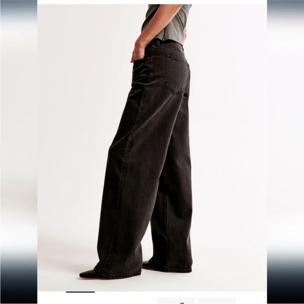 ABERCROMBIE & FITCH Ultra Loose Low Rise Jean In Washed Black. Size 24Short NWT - Picture 3 of 8